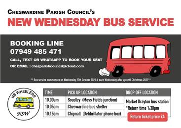  - New Cheswardine to Market Drayton Bus Service